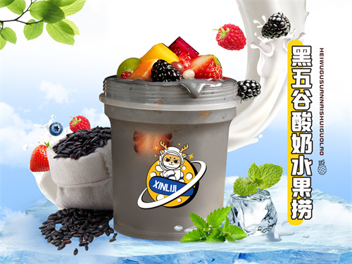 辛李记酸奶加盟·黑五谷拉丝酸奶水果捞